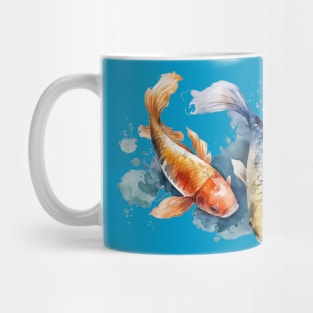 Watercolor Asian Koi Fish Print Japaneses Koi Pond Mug